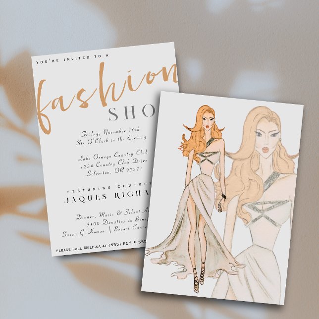 Watercolor Vogue Couture Fashion Show Invitation (Creator Uploaded)