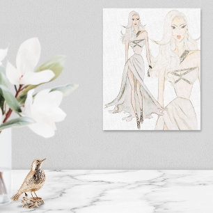 Watercolor Vogue Fashion Model Canvas Print