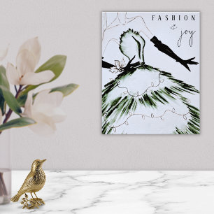 Watercolor Vogue Fashion Model Holiday Poster