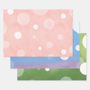 Watercolor w/ White Spots 1 Wrapping Paper Sheets