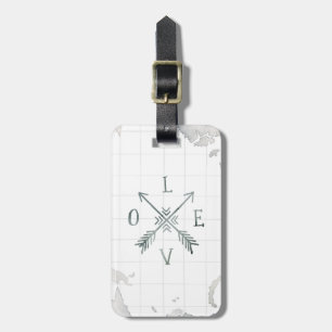Watercolor Wanderlust Adventure III Love Luggage Tag