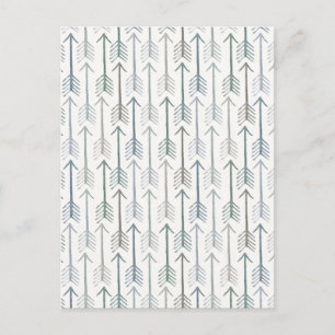 Watercolor Wanderlust Arrow Pattern Postcard