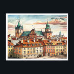 Watercolor Warsaw Poland Cityscape Postcard<br><div class="desc">With this gorgeous watercolor postcard that showcases famous Polish buildings, you can capture the allure of Warsaw. An ideal memento for anyone with Polish ancestry, tourists, or admirers of Europe. Excellent for gifts with a location theme, art lovers, or vacation memories. Use this sophisticated and classic design to honor the...</div>