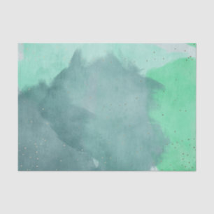 Watercolor wash aqua blue green abstract tissue paper