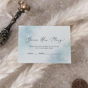 Watercolor Wash Blue Guess How Many Candies Game