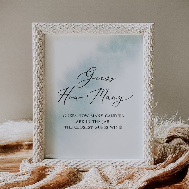 Watercolor Wash | Blue Guess How Many Candies Poster (Creator Uploaded)