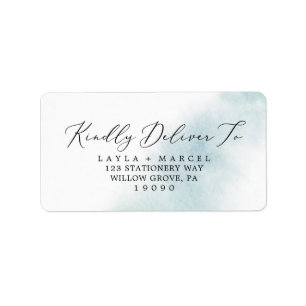 Watercolor Wash   Blue RSVP Address Labels
