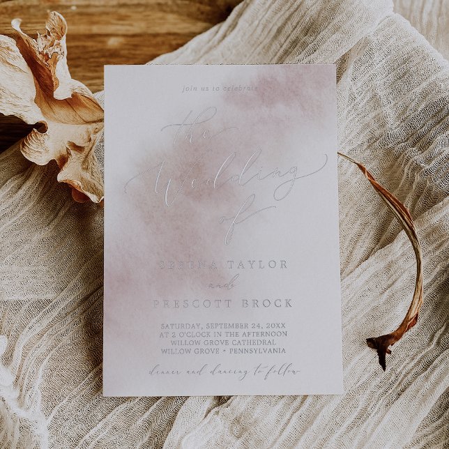 Watercolor Wash | Blush and Silver Foil Wedding (Creator Uploaded)