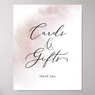 Watercolor Wash Blush Cards and Gifts Sign