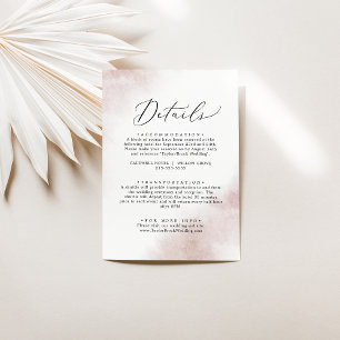 Watercolor Wash Blush Details Enclosure Card