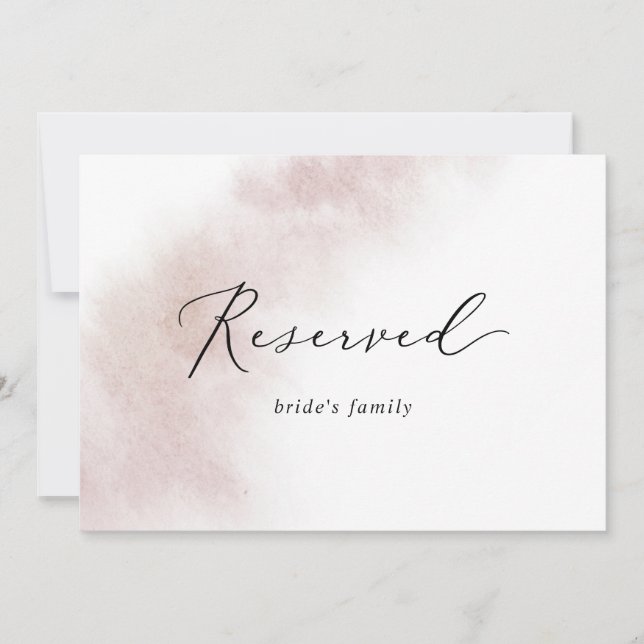 Watercolor Wash | Blush Reserved Sign (Front)