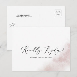 Watercolor Wash   Blush Song RSVP Postcard