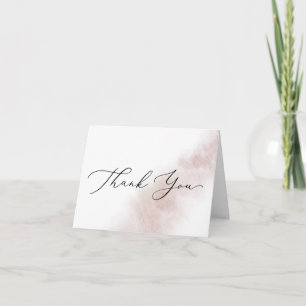 Watercolor Wash   Blush Thank You Card