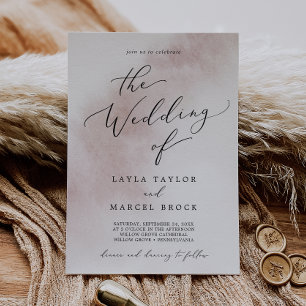 Watercolor Wash Blush The Wedding Of Invitation