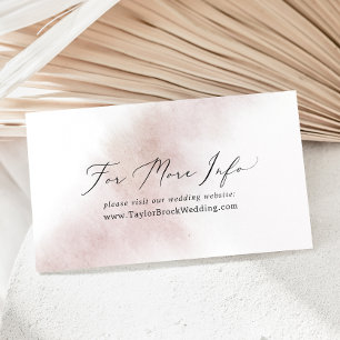 Watercolor Wash Blush Wedding Website Enclosure Card
