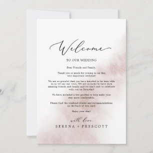 Watercolor Wash Blush Welcome Letter & Itinerary