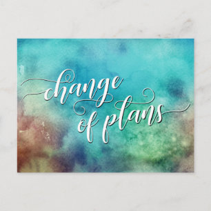 Watercolor Wash Change of Plans Postponed Wedding Postcard