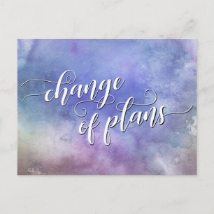 Watercolor Wash Change of Plans Postponed Wedding Postcard