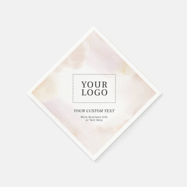 Watercolor Wash Custom Business Logo Promotional Napkin (Corner)