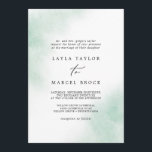 Watercolor Wash | Green Traditional Wedding Invitation<br><div class="desc">This watercolor wash green traditional wedding invitation is perfect for a modern wedding. The simple and classic design features a splash of pastel sage green water colour with minimalist elegant style.</div>