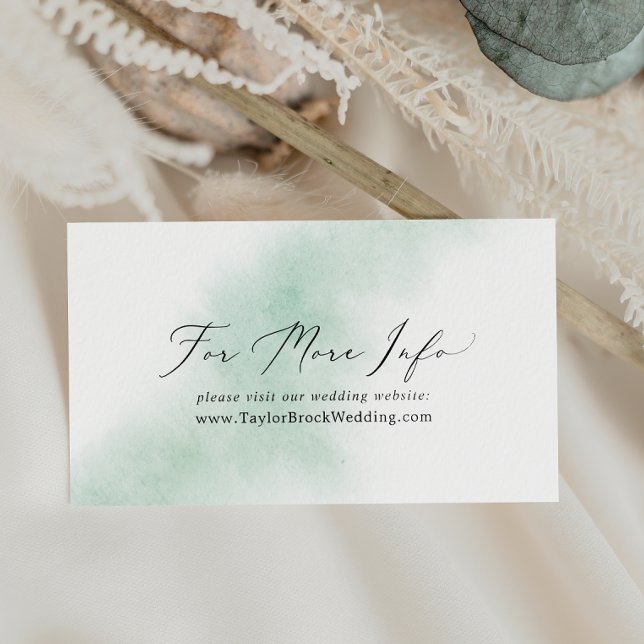 Watercolor Wash | Green Wedding Website Enclosure Card (Creator Uploaded)