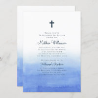 Watercolor Wash Ombre Baptismal