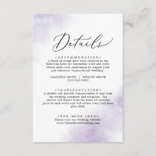 Watercolor Wash Purple Details Enclosure Card
