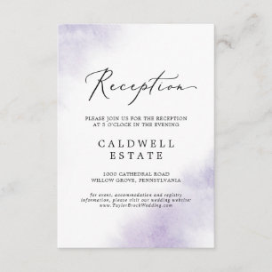 Watercolor Wash Purple Reception Insert Card