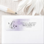 Watercolor Wash | Purple Return Address Label<br><div class="desc">These watercolor wash purple return address labels are perfect for a modern wedding. The simple and classic design features a splash of pastel lavender purple water colour with minimalist elegant style. These labels can be used for a wedding, bridal shower, special event or any time you need a personal address...</div>