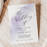 Watercolor Wash | Purple The Wedding Of Invitation<br><div class="desc">This watercolor wash purple wedding invitation is perfect for a modern wedding. The simple and classic design features a splash of pastel lavender purple water colour with minimalist elegant style.</div>