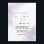 Watercolor Wash | Purple Traditional Wedding Invitation<br><div class="desc">This watercolor wash purple traditional wedding invitation is perfect for a modern wedding. The simple and classic design features a splash of pastel lavender purple water colour with minimalist elegant style.</div>