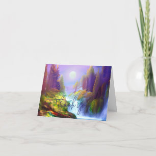 Watercolor waterfall customisable card