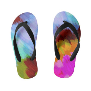 Watercolor waterfall, nature 2 kid's jandals