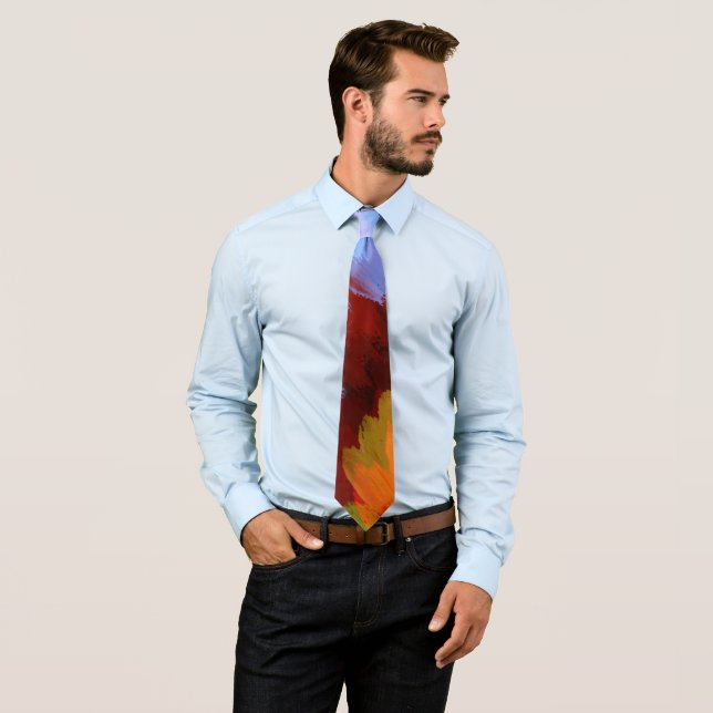 Watercolor waterfall, nature 2 tie (In Situ)