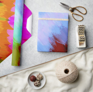 Watercolor waterfall, nature 2 wrapping paper