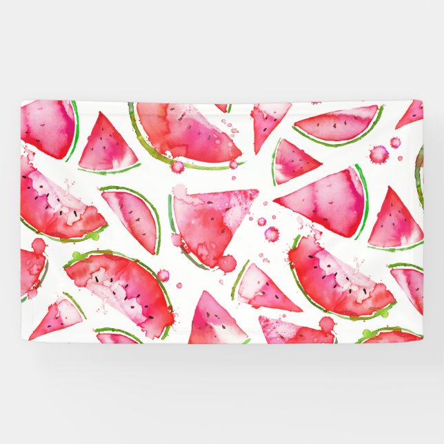 Watercolor Watermelon 1 Banner (Horizontal)