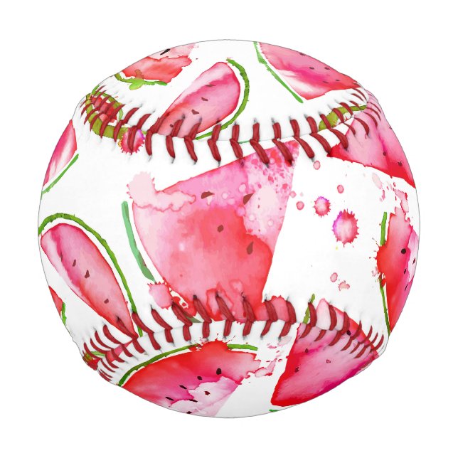 Watercolor Watermelon 1 Baseball (Front)