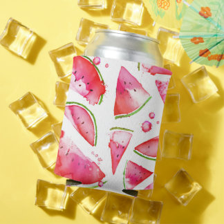 Watercolor Watermelon 1 Can Cooler