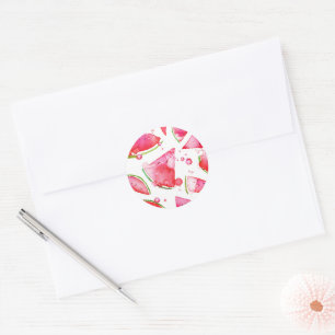 Watercolor Watermelon 1 Classic Round Sticker
