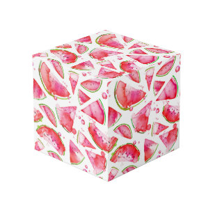 Watercolor Watermelon 1 Cube