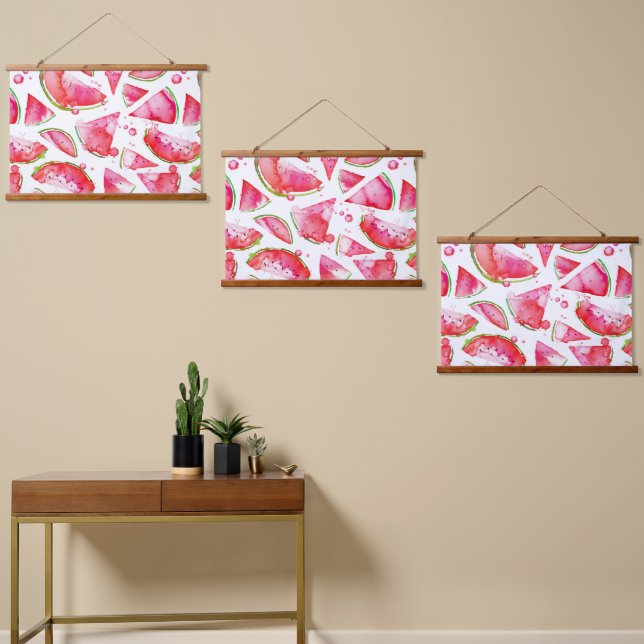 Watercolor Watermelon 1 Hanging Tapestry (Asymmetrical)