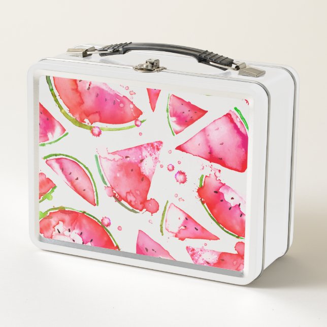 Watercolor Watermelon 1 Metal Lunch Box (Front)