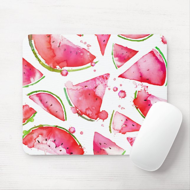 Watercolor Watermelon 1 Mouse Pad (With Mouse)