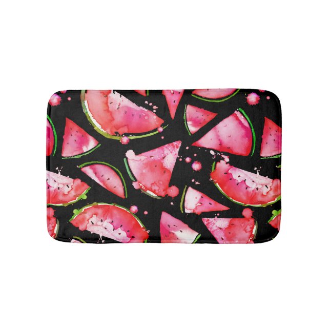 Watercolor Watermelon 2 Bath Mat (Front)