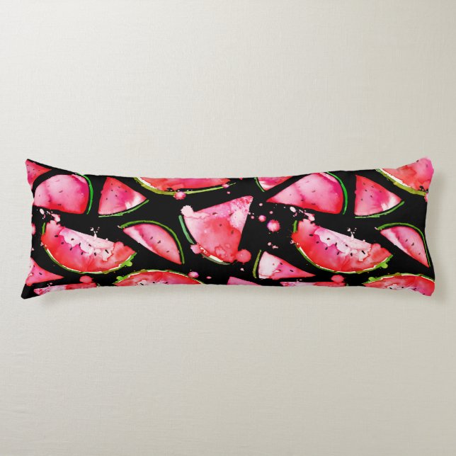 Watercolor Watermelon 2 Body Cushion (Front)