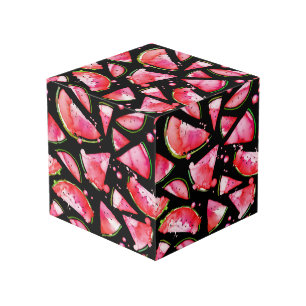 Watercolor Watermelon 2 Cube