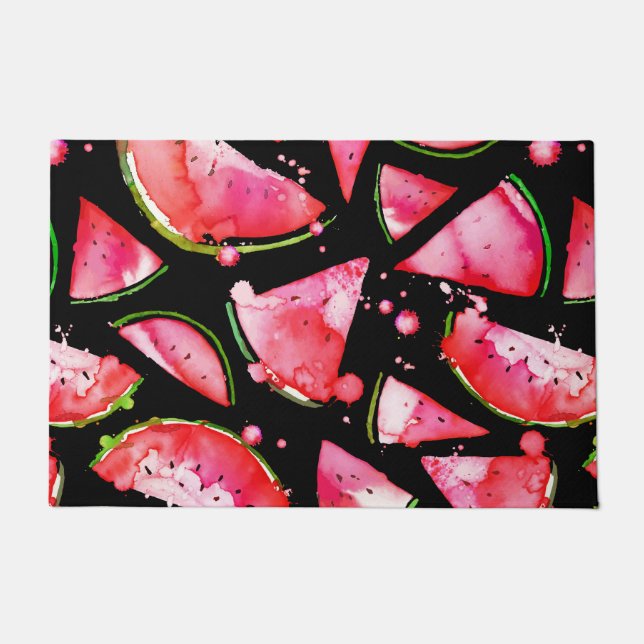 Watercolor Watermelon 2 Doormat (Front)