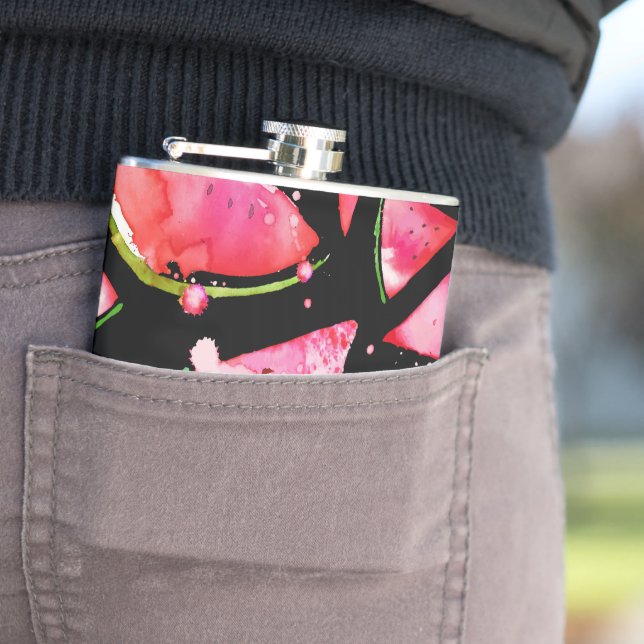 Watercolor Watermelon 2 Hip Flask (In Situ)