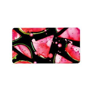 Watercolor Watermelon 2 Label