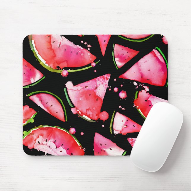 Watercolor Watermelon 2 Mouse Pad (With Mouse)
